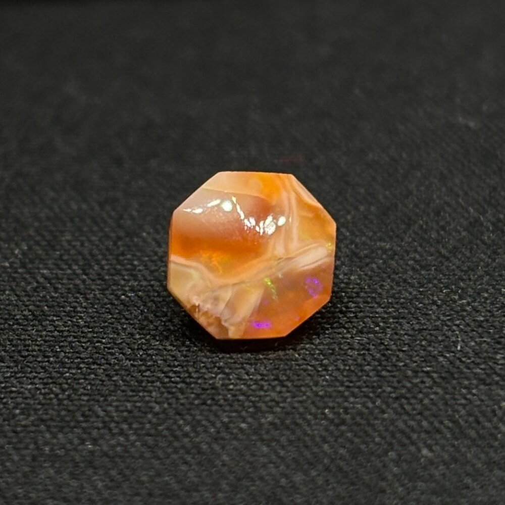 Colorful Multifired Facet Cut Unset Loose Polished Mexican Fire Opal